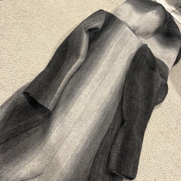 Zac Posen Women's Alisha Ombre Gray Wool Blend Long Wrap Coat 4 - Picture 10 of 11